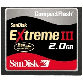 SanDisk Extreme III 2GB CF Compact Flash Memory Card